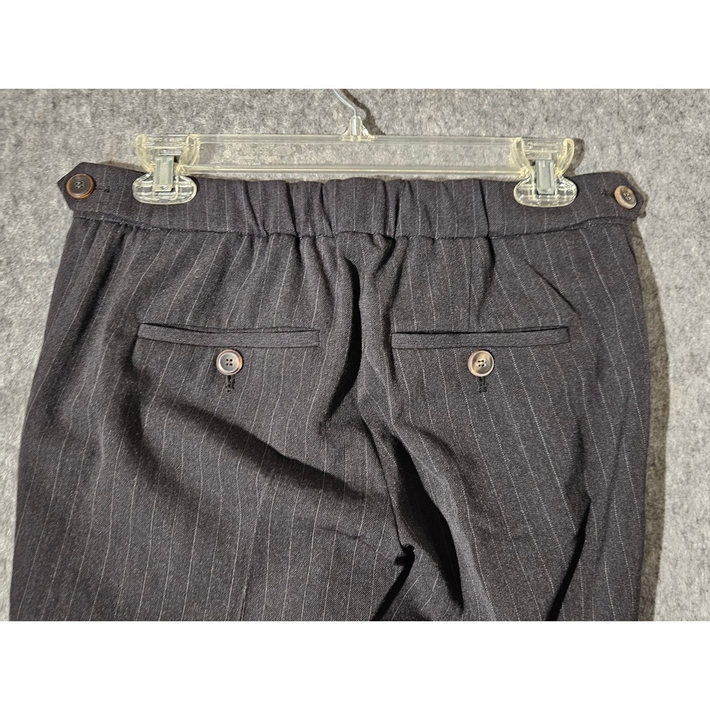 Brunello Cucinelli Trousers Women 4 Gray Pinstripe Wool Blend Italy - Picture 4 of 12